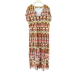 J.Jill Knit Crossover Dress MEDIUM Southwest Ikat